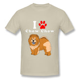 Mens Novelty T-Shirt I Love Chow Chow Comfy Crew Neck Short Sleeves Tees