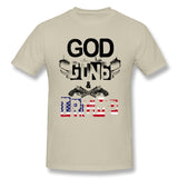 Mens Novelty T-Shirt God Guns And Trump For Light Cool Round Neck Short Sleeves Shirt