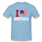 Men's Graphic T Shirt Love America Style O-Neck Short Sleeves Blouse Tops