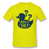 Mens Novelty T-Shirt What The Duck Cool O-Neck Short Sleeves Blouse Tops