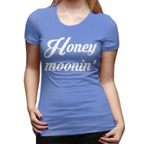 Women’s Cotton T Shirt Honey Moonin Honeymoon Wedding Gift Sexy Crew Neck Short Sleeve Shirts