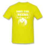 Mens Novelty T-Shirt Save The Beers Comfortable O-Neck Short Sleeves Tee