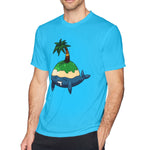 Men's Graphic T Shirt Whale Coconut Tree Style Crew Neck Short Sleeves Tee