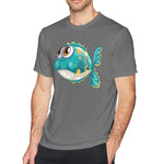 Men's Casual T-shirt Pufferfish Deep Creature Under Sea Comfortable O-Neck Short Sleeves Tees