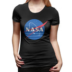 Novelty T Shirt for Women NASA Logo Comfy Crew Neck Short Sleeve Tee