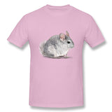 Cotton T Shirt for Men Chinchilla Breathable Round Neck Short Sleeves Tee