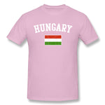 Men's Casual T-shirt Hungary Flag Cool Round Neck Short Sleeves Blouse Tops