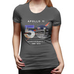 Women’s Cotton T Shirt Astronaut Moon Landing 50th Summer O-Neck Short Sleeve Tee