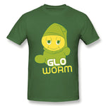 Mens Novelty T-Shirt Glo Worm Breathable O-Neck Short Sleeves Tee