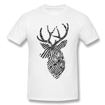 Men's Graphic T Shirt Finger Print Deer For Light Style Round Neck Short Sleeves Tees