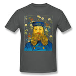 Men's Graphic T Shirt Vincent Van Gogh Cartoon Beard Illustration Bearde Breathable O-Neck Short Sleeves Shirt