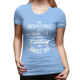 Women's Casual T-shirt The Mountains Are Calling And I Must Go Summer Round Neck Short Sleeve Shirts