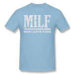 Men's Graphic T Shirt Milf - Man I Love Food Cool Round Neck Short Sleeves Tees