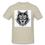 Men's Graphic T Shirt The Wolf Black Cool Round Neck Short Sleeves Tees