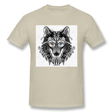 Men's Graphic T Shirt The Wolf Black Cool Round Neck Short Sleeves Tees