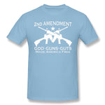 Mens Novelty T-Shirt God Guns Guts Made America Cool O-Neck Short Sleeves Shirt