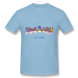 Men's Graphic T Shirt Jerusalem City Skyline Comfortable Round Neck Short Sleeves Blouse Tops