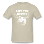 Mens Novelty T-Shirt Save The Beers Comfortable O-Neck Short Sleeves Tee