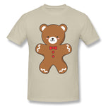 Mens Novelty T-Shirt Ginger Bear Cookie New Comfy Round Neck Short Sleeves Shirt