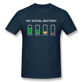 Men's Casual T-shirt Social Battery Dying For This Introvert Cool O-Neck Short Sleeves Shirt