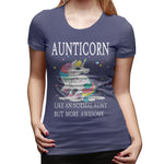 Novelty T Shirt for Women AUNTICORN Like A Normal Aunt But More Awesome Flowy Crew Neck Short Sleeve Tops