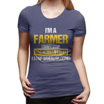 Womens Graphic T-Shirt Farmer Farmer Farm Farm Harvest Farm Gift Soft O-Neck Short Sleeve Shirts