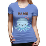 Women’s T-shirt Octopus Rawr Comfy O-Neck Short Sleeve Shirts