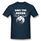 Mens Novelty T-Shirt Save The Beers Comfortable O-Neck Short Sleeves Tee