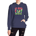 Women's Style Pullover Hoodie Hot Summer Drinks Athletic Sweatshirt Long Sleeve Tie Dye Fleece with Pocket Tops