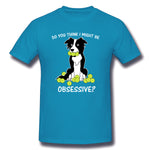 Mens Novelty T-Shirt Border Collie Tennis Comfy Crew Neck Short Sleeves Tee