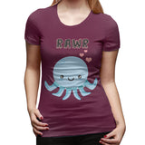 Women’s T-shirt Octopus Rawr Comfy O-Neck Short Sleeve Shirts