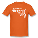 Cotton T Shirt for Men Detroit Smoking Gun Breathable Crew Neck Short Sleeves Shirt