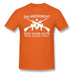 Mens Novelty T-Shirt God Guns Guts Made America Cool O-Neck Short Sleeves Shirt