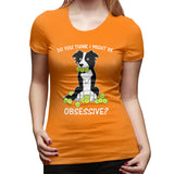 Novelty T Shirt for Women Border Collie Tennis Comfy Round Neck Short Sleeve Shirts