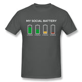 Men's Casual T-shirt Social Battery Dying For This Introvert Cool O-Neck Short Sleeves Shirt