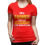 Womens Graphic T-Shirt Farmer Farmer Farm Farm Harvest Farm Gift Soft O-Neck Short Sleeve Shirts