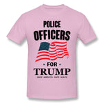 Men's Graphic T Shirt Police Officers For Trump Make America Safe Again For Light Comfortable Crew Neck Short Sleeves Tees