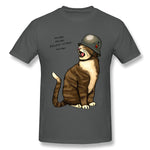 Men's Graphic T Shirt Meow Comfy Round Neck Short Sleeves Tees