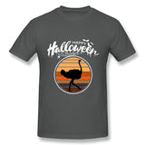 Men's Graphic T Shirt Funny Happy Halloween Beautiful Ostrich Comfy Crew Neck Short Sleeves Shirt