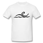 Cotton T Shirt for Men Swimming Breathable Crew Neck Short Sleeves Tees