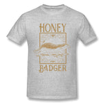 Mens Novelty T-Shirt Honey Badger Style Round Neck Short Sleeves Shirt