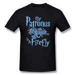 Cotton T Shirt for Men My Patronus Is A Firefly Breathable O-Neck Short Sleeves Tee