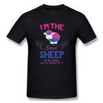 Cotton T Shirt for Men Gay Pride - Bi-Sheep Cool Crew Neck Short Sleeves Shirt