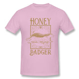 Mens Novelty T-Shirt Honey Badger Style Round Neck Short Sleeves Shirt