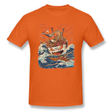 Men's Graphic T Shirt Great Ramen Off Kanagawa Cool Round Neck Short Sleeves Tee