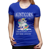 Novelty T Shirt for Women AUNTICORN Like A Normal Aunt But More Awesome Flowy Crew Neck Short Sleeve Tops