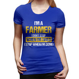 Womens Graphic T-Shirt Farmer Farmer Farm Farm Harvest Farm Gift Soft O-Neck Short Sleeve Shirts