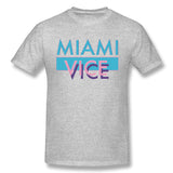 Cotton T Shirt for Men Miami Vice Style Round Neck Short Sleeves Shirt