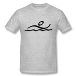 Cotton T Shirt for Men Swimming Breathable Crew Neck Short Sleeves Tees