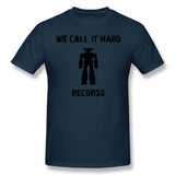 Men's Casual T-shirt We Call It Hard Record Logo 5 Style Round Neck Short Sleeves Shirt